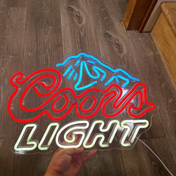 Coors Light Sign - Light Up Faux Neon Coors Light Beer Sign - Picture 3 of 10